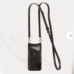 Bandolier Nicole Crossbody Phone Case in Black/Gold, Fits iPhone 13